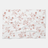 可憐なピンクの花 キッチンタオル (横)