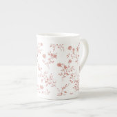 可憐なピンクの花 ボーンチャイナマグカップ (正面右)
