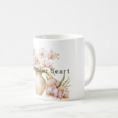 可憐なピンクの蘭の花 コーヒーマグカップ (正面右)