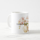 可憐なピンクの蘭の花 コーヒーマグカップ (正面左)