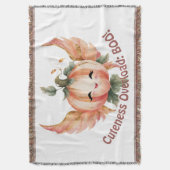 可憐オーバーロードBOO。かわいいハロウィンカボチャ スローブランケット (正面縦)