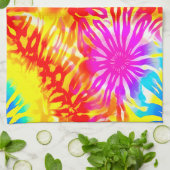 可燃性カラフルタイ染料デザイン キッチンタオル (折り畳み)