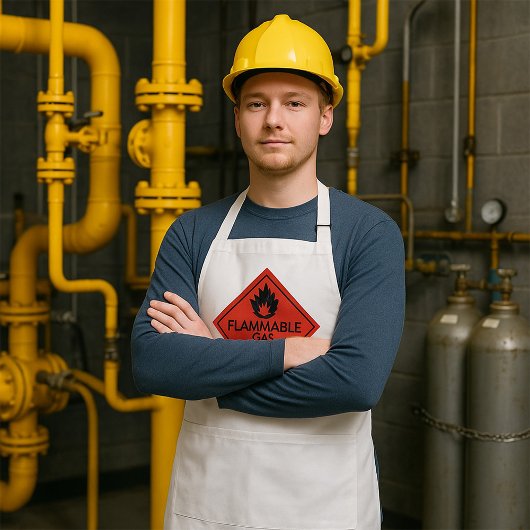 可燃性ガス安全ラベル危険警告標識 スタンダードエプロン