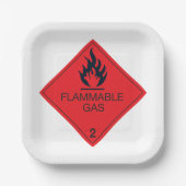 可燃性ガス安全ラベル危険警告標識 ペーパープレート (正面)