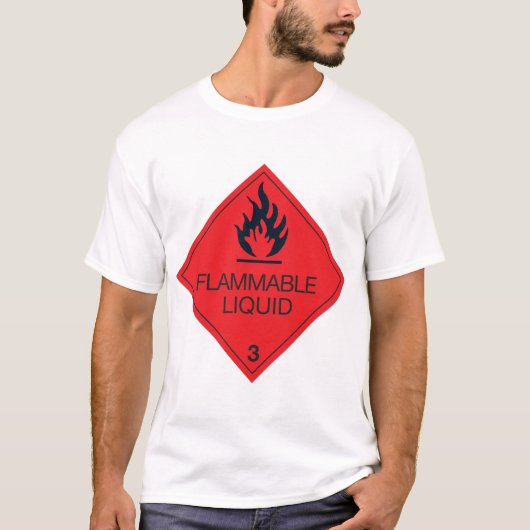 可燃性液体 メンズTシャツ Tシャツ (正面)