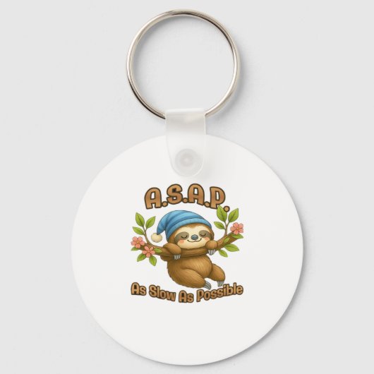 可能な限り遅い – かわいいスロースクラシックASAPのT-Sh キーホルダー (正面)
