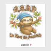 可能な限り遅い – かわいいスロースクラシックASAPのT-Sh シール (シート)