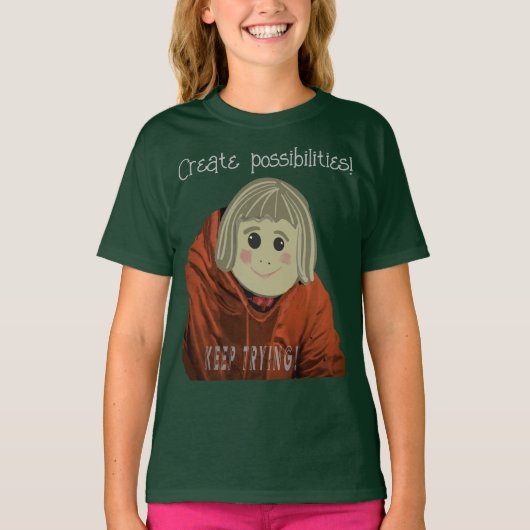 可能性に満ちたシンプルな顔のインスピレーション Tシャツ (正面)