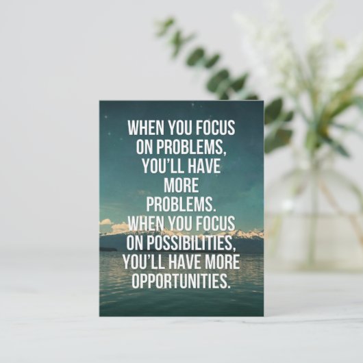 可能性に焦点を当てる引用文 ポストカード (スタンド正面)