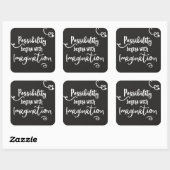 可能性はやる気を起こさせるな黒板の文字を始めます スクエアシール (シート)