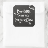 可能性はやる気を起こさせるな黒板の文字を始めます スクエアシール (バッグ)