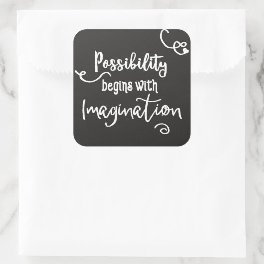 可能性はやる気を起こさせるな黒板の文字を始めます スクエアシール (バッグ)