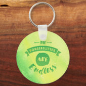 可能性は無限のグリーンラウンドキーチェーン キーホルダー (正面)