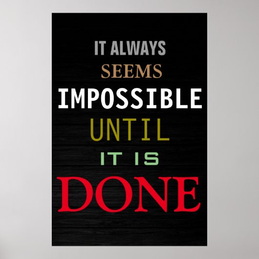 可能性やる気を起こさせる引用文ウッドポスタープリント ポスター (正面)