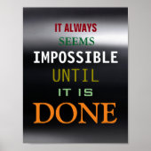 可能性やる気を起こさせる引用文ダークグレーポスター ポスター (正面)