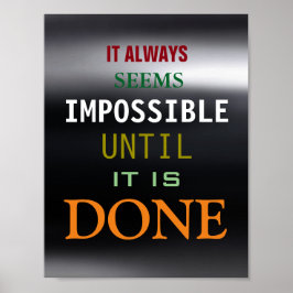 可能性やる気を起こさせる引用文ダークグレーポスター ポスター