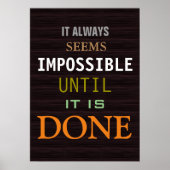 可能性やる気を起こさせる引用文木目パターン ポスター (正面)