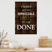 可能性やる気を起こさせる引用文茶色 ポスター (キッチン)