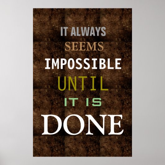 可能性やる気を起こさせる引用文茶色 ポスター (正面)