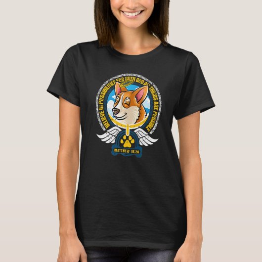 可能性を信じる キリスト教 聖書の言葉 Tシャツ (正面)