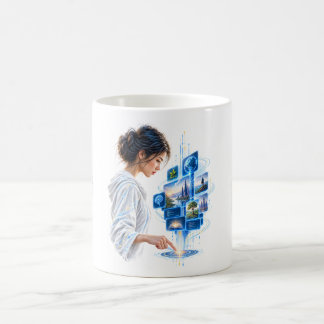 可能性を開くタッチ — 先進的なAI コーヒーマグカップ