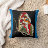 可逆ろうけつ染めスタイル水彩バタフライ クッション (ブランケット)