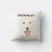 可逆パーソナライズされた白ラブラドール クッション (正面)
