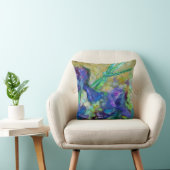 可逆性紫色アイリス、アクアトンボ絵画類 クッション (椅子)