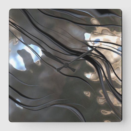 可鍛金属パターン壁時計 スクエア壁時計 (正面)