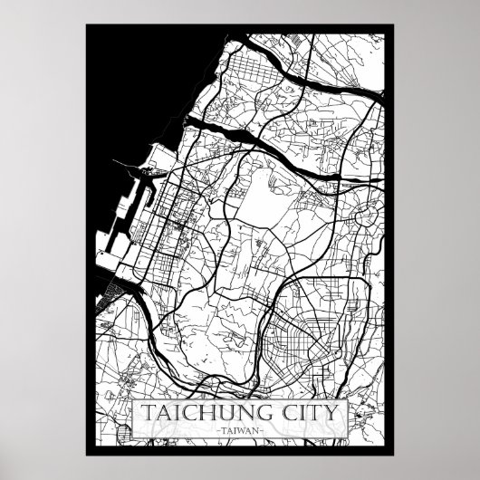 台中市 台湾市地図 ポスター (正面)