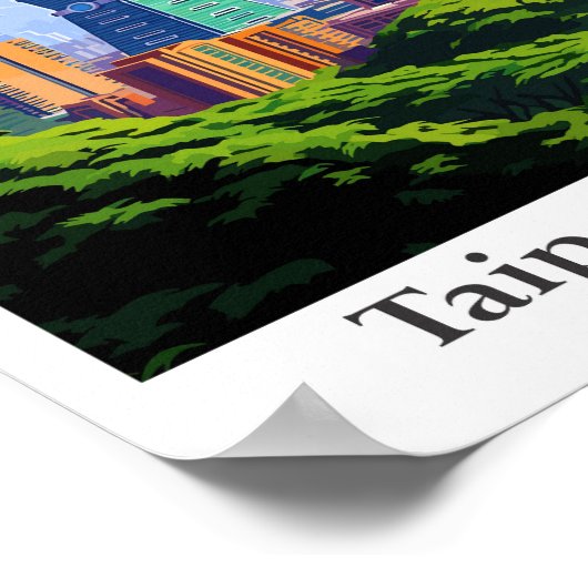 台北台湾旅行アートヴィンテージイラストレーション ポスター (角)