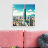 台北101台湾 キャンバスプリント (インサイチュ (リビング))