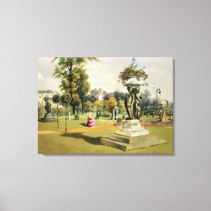 台地の庭、Woburnの大修道院(chromolitho) キャンバスプリント