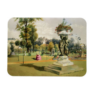 台地の庭、Woburnの大修道院(chromolitho) マグネット