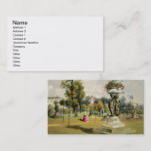 台地の庭、Woburnの大修道院(chromolitho) 名刺 (正面/裏面)