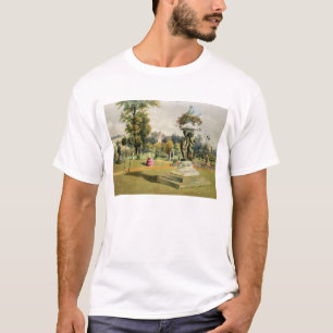 台地の庭、Woburnの大修道院(chromolitho) Tシャツ