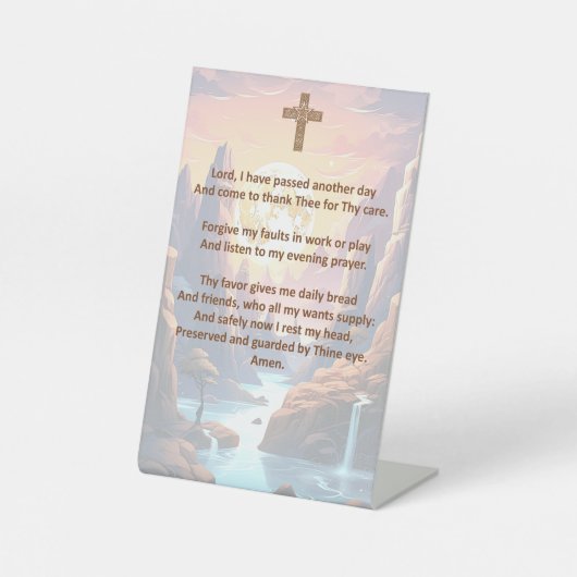 台座に描かれた児童の就寝祈りの言葉 台座サイン (正面)