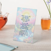 台座に描かれた子どもの朝の祈りの言葉 台座サイン (インサイチュ)