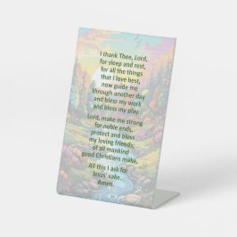 台座に描かれた子どもの朝の祈りの言葉 台座サイン