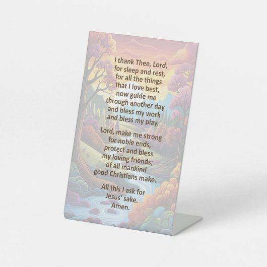 台座に描かれた子どもの朝の祈りの言葉 台座サイン (正面)