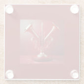 台座に置かれる奇妙なホーン楽器 ガラスコースター (裏面)