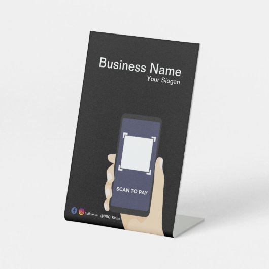 台座標識プロフェッショナル台座標識QRコード 台座サイン (正面)