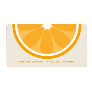 台所からのオレンジ台所ラベルの ラベル