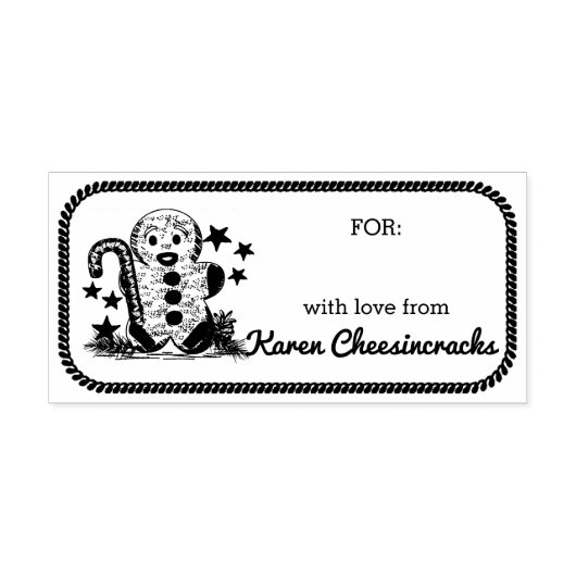 台所からのジンジャーブレッドマンのクリスマスの食糧の セルフインキングスタンプ (デザイン)