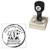 台所からのジンジャーブレッドマンのクリスマスの食糧の ラバースタンプ (押印)