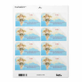 台所からの天使のシェフのクリスマスのケーキの ラベル (フルシート)