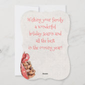 台所からの焼けるクリスマスのクッキーを搾り出して下さい シーズンカード (裏面)