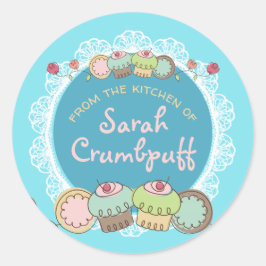 台所からクッキーのカップケーキをドードル ラウンドシール