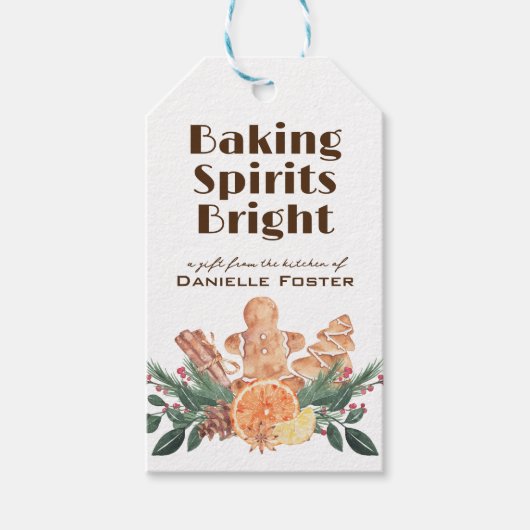 台所からクリスマスクッキーのプレゼント ギフトタグ (正面)