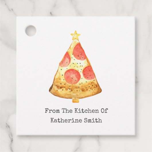 台所からクリスマスツリーペパローニピザ フェイバータグ (正面)